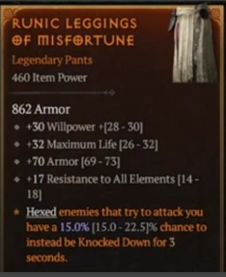 Runic Leggings of Misfortune